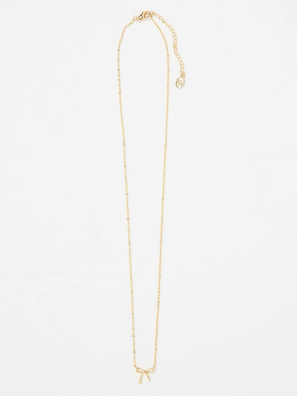 Gold Tone Bow Pendant Necklace