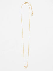 Gold Tone Bow Pendant Necklace
