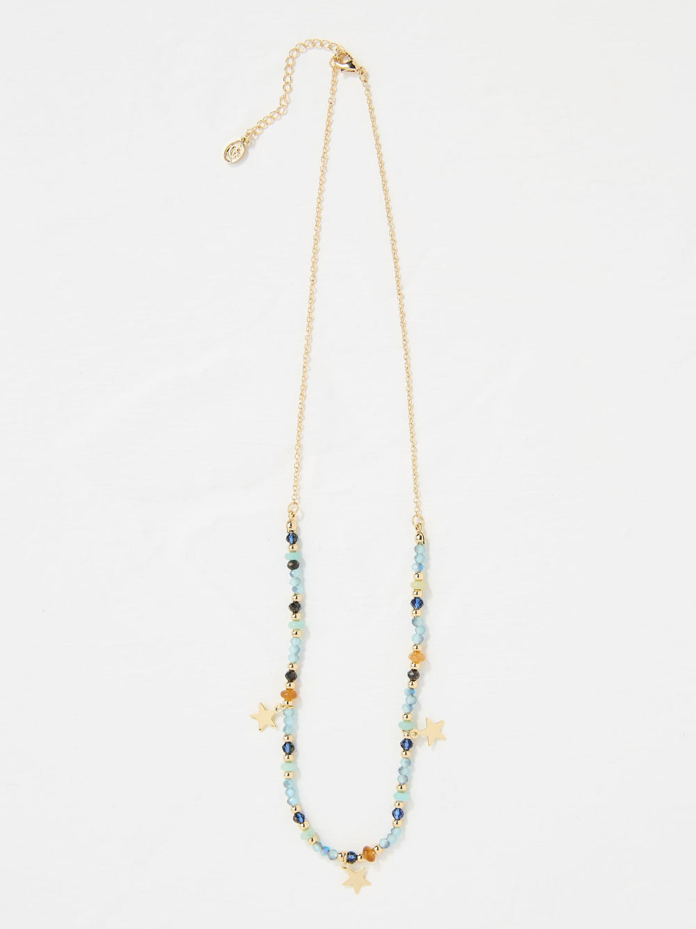 Blue Star Charm Beaded Necklace