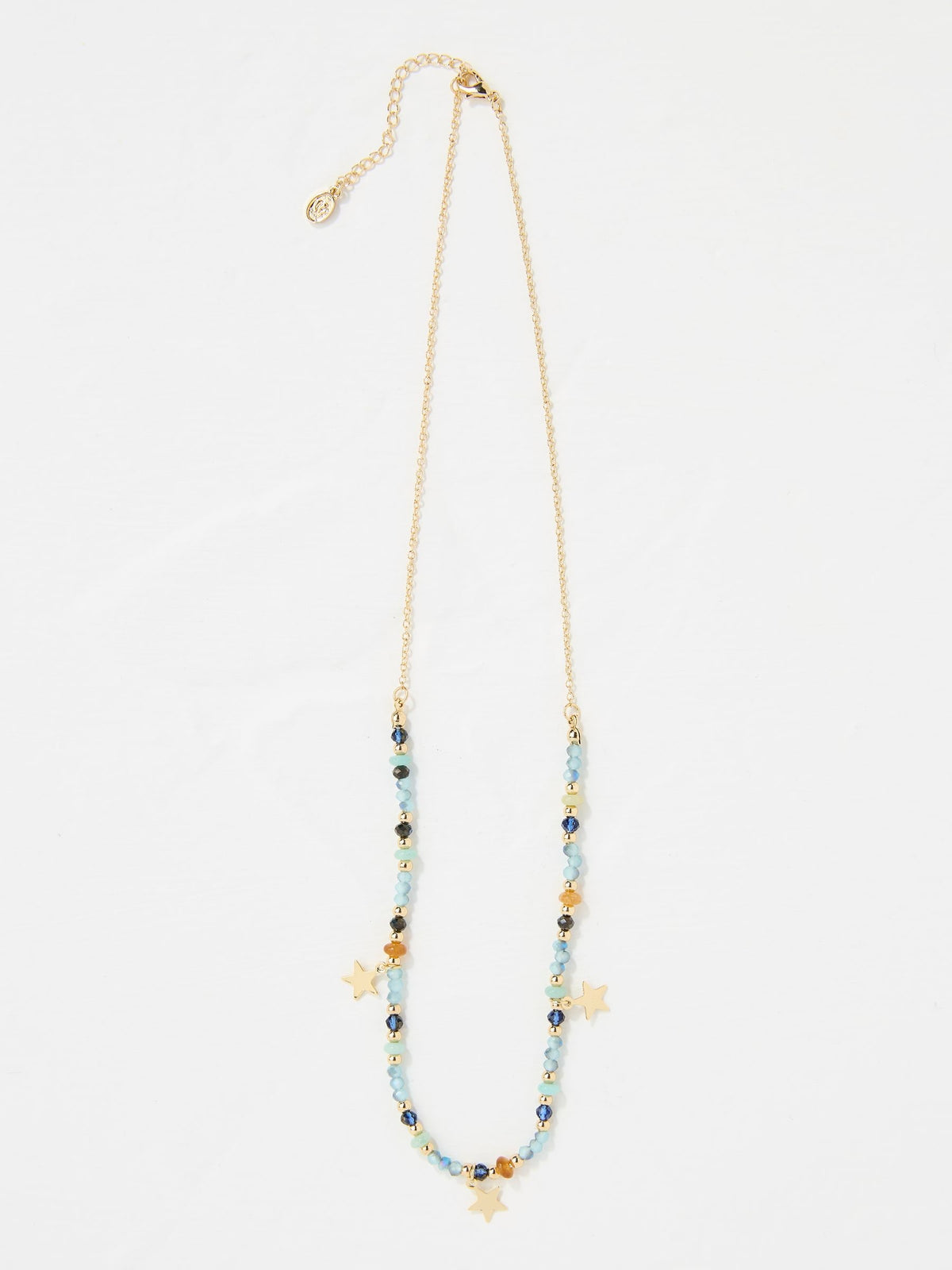 Blue Star Charm Beaded Necklace