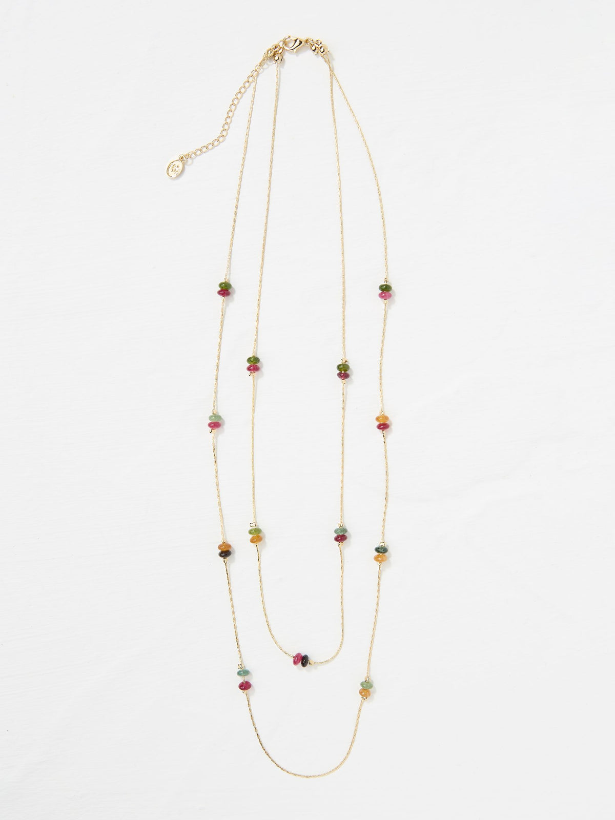 Multi Semi Precious Stone Layered Necklace