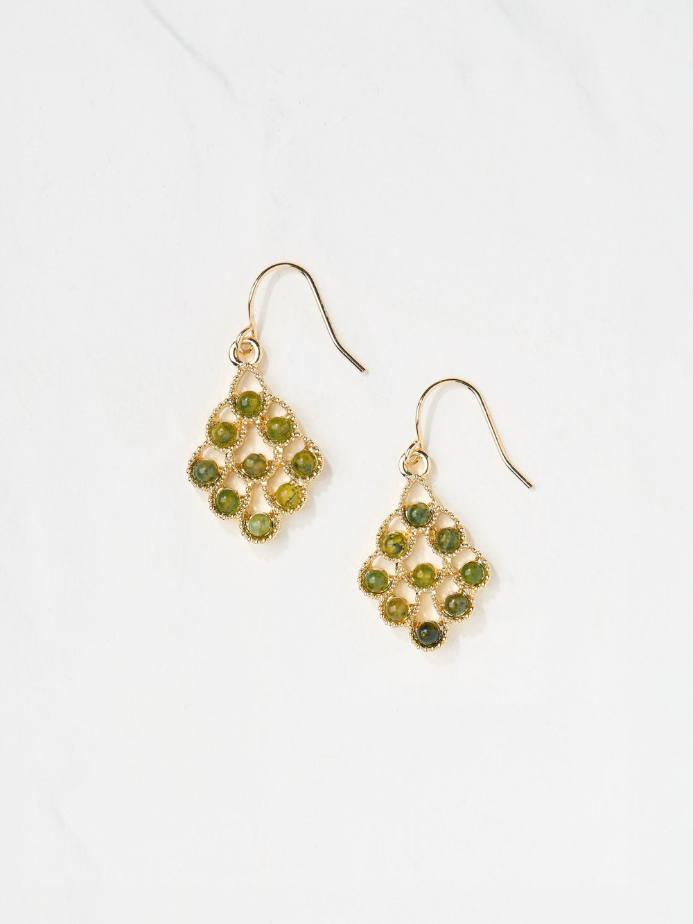 Gold Tone Stone Drop Earrings