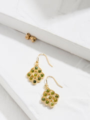 Gold Tone Stone Drop Earrings