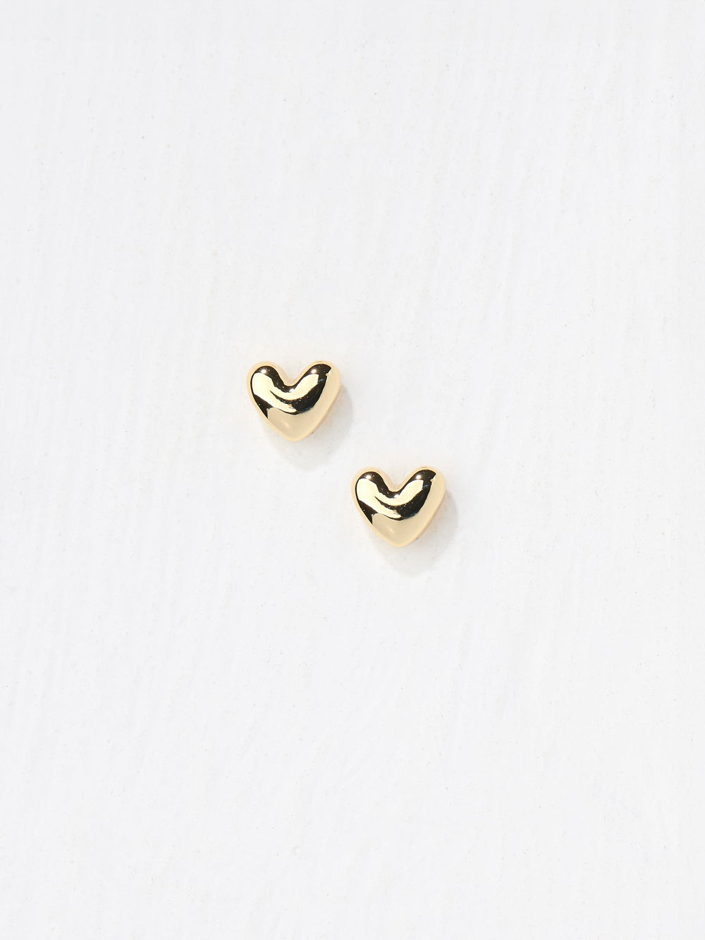 Gold Tone Heart Stud Earrings