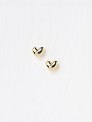 Gold Tone Heart Stud Earrings