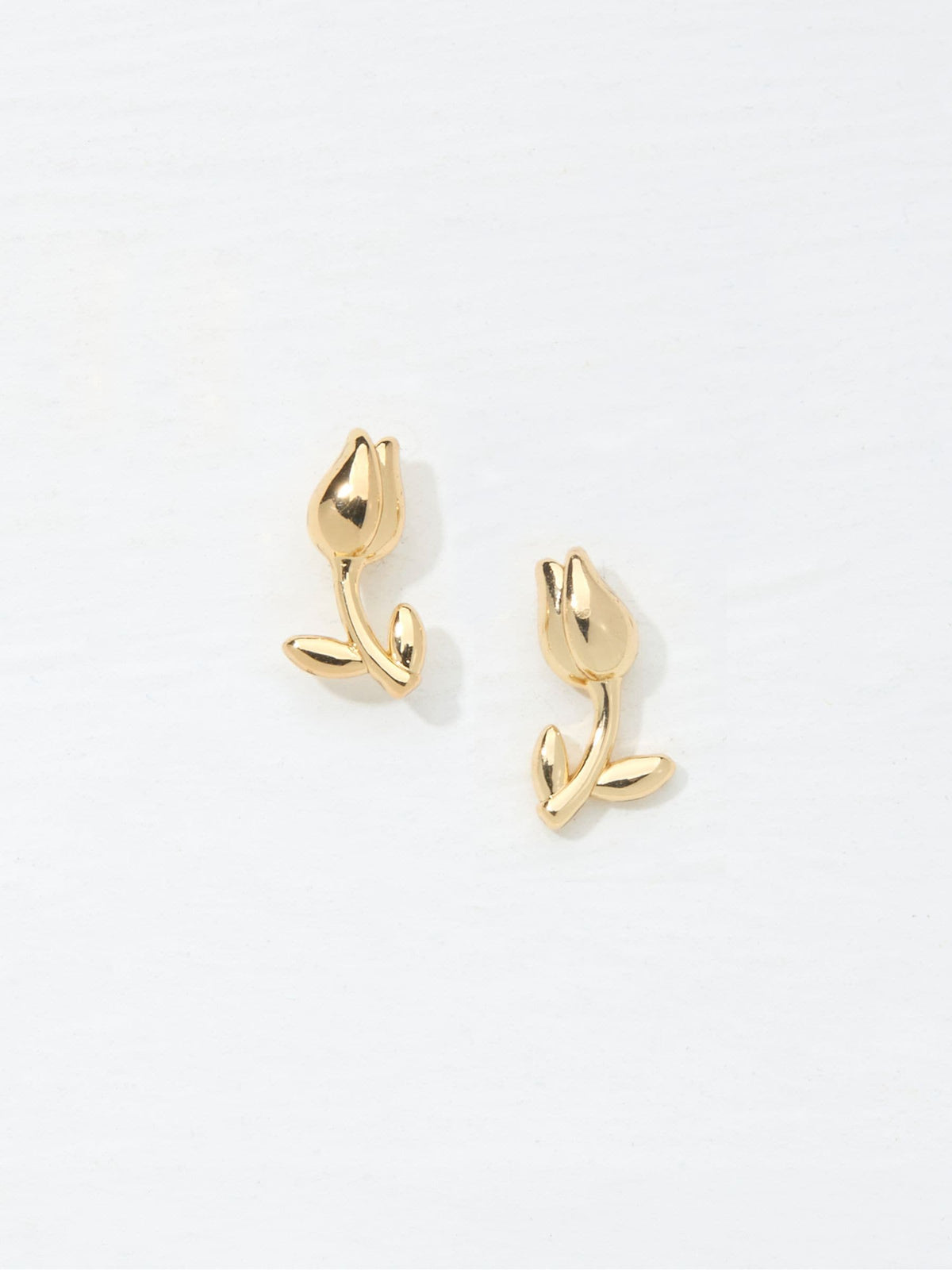 Gold Tone Tulip Stud Earrings