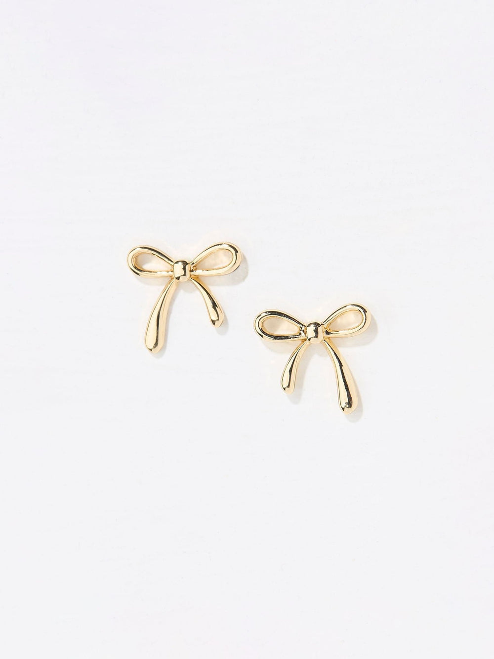 Gold Tone Bow Stud Earrings