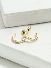 White Enamel Daisy Stud Earrings