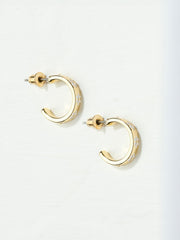 White Enamel Daisy Stud Earrings