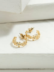 Gold Tone Daisy Chain Hoop Earrings