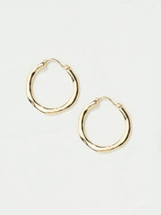 Gold Tone Hammered Hoop Earrings