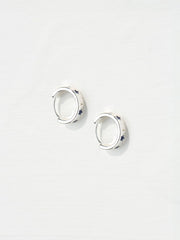 Navy Enamel Star Hoop Earrings