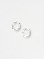 Green Haze Enamel Star Hoop Earrings