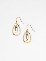 Gold Tone Pendant Drop Earrings