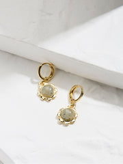 Gold Tone Stone Drop Earrings