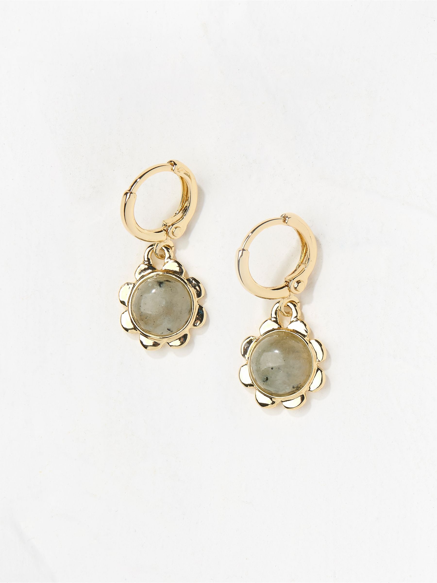 Gold Tone Stone Drop Earrings