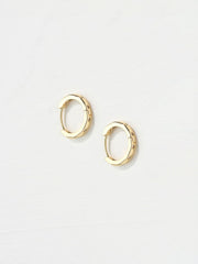 Gold Tone Gem Huggie Hoops Earrings