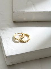 Gold Tone Gem Huggie Hoops Earrings