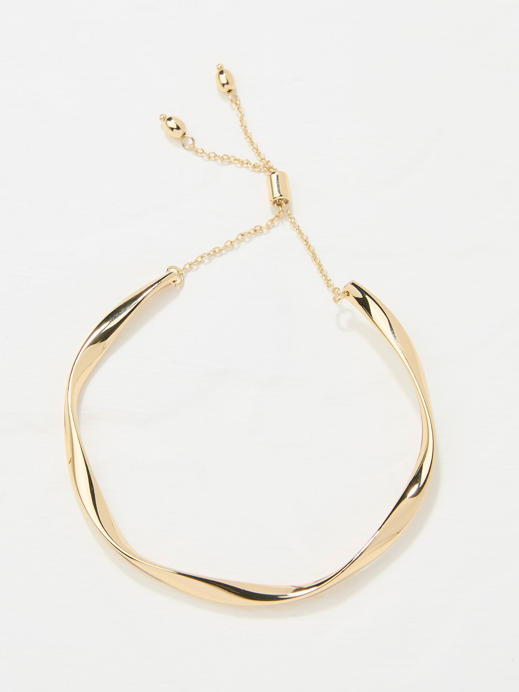 Gold Tone Adjustable Hammered Bangle