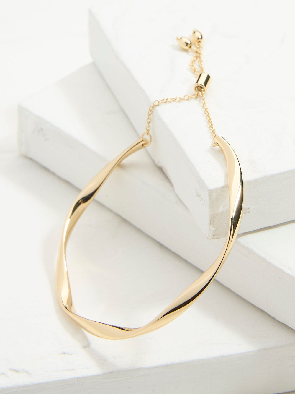 Gold Tone Adjustable Hammered Bangle