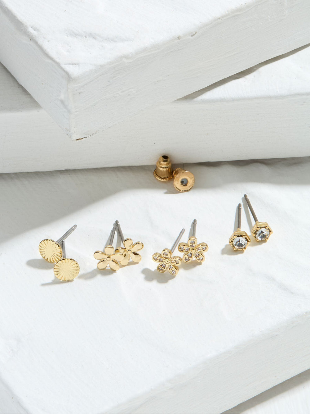 Gold Tone Flower Studs