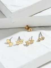 Gold Tone Flower Studs