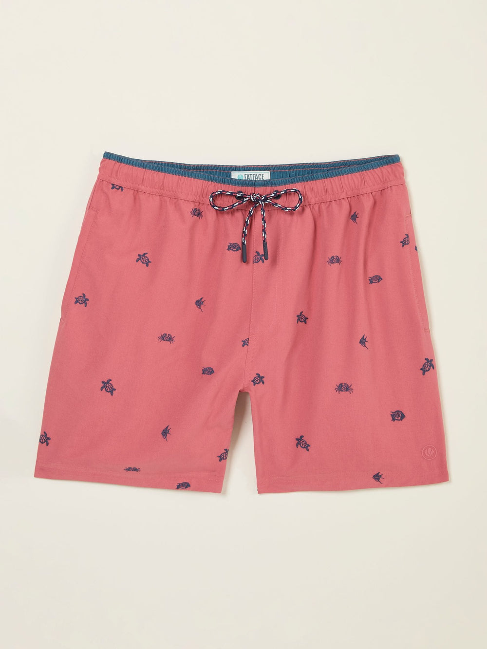 Trevose Pink Sea Life Embroidered Swim Shorts