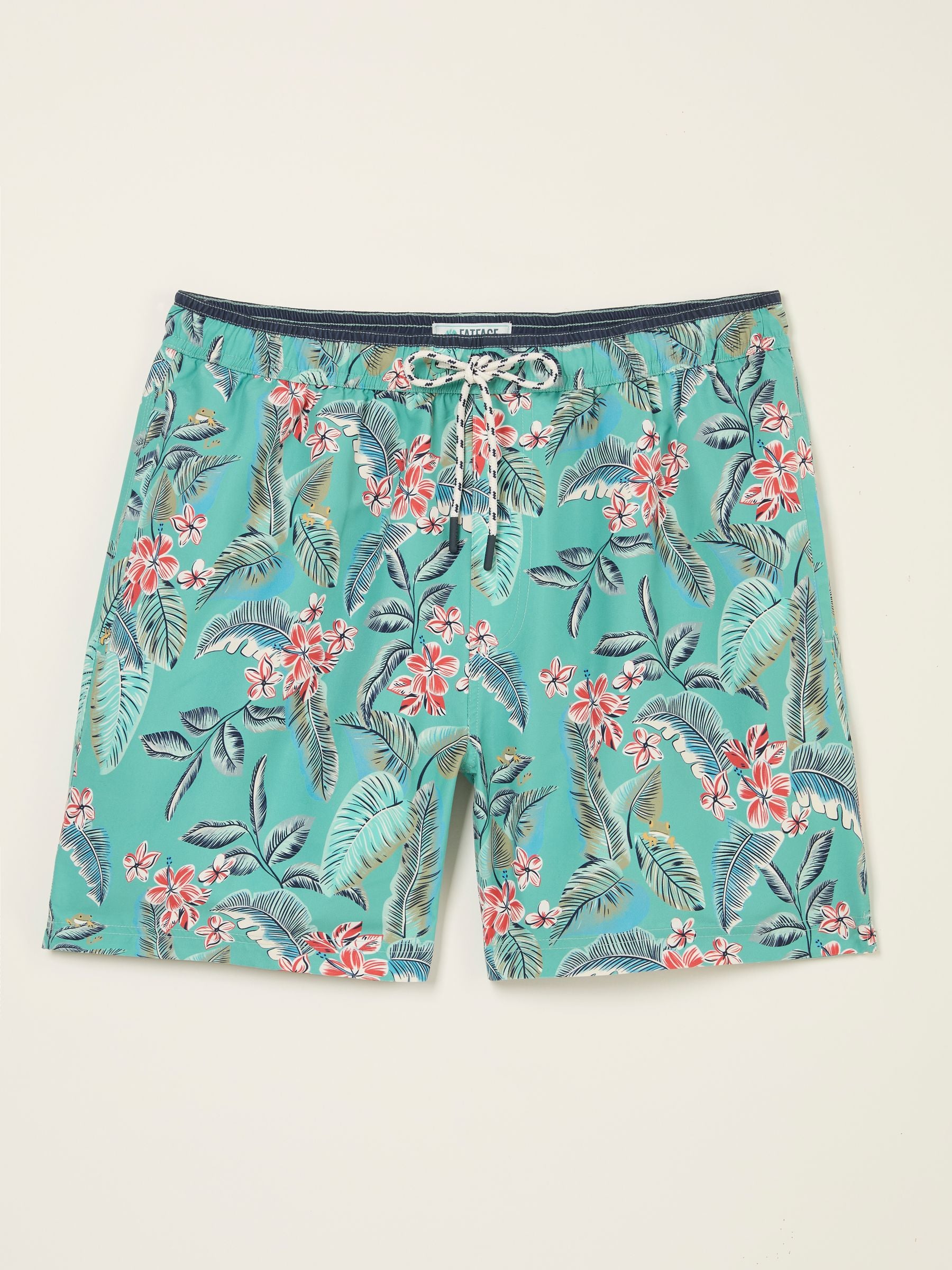 Trevose Teal Blue Frog Print Swim Shorts