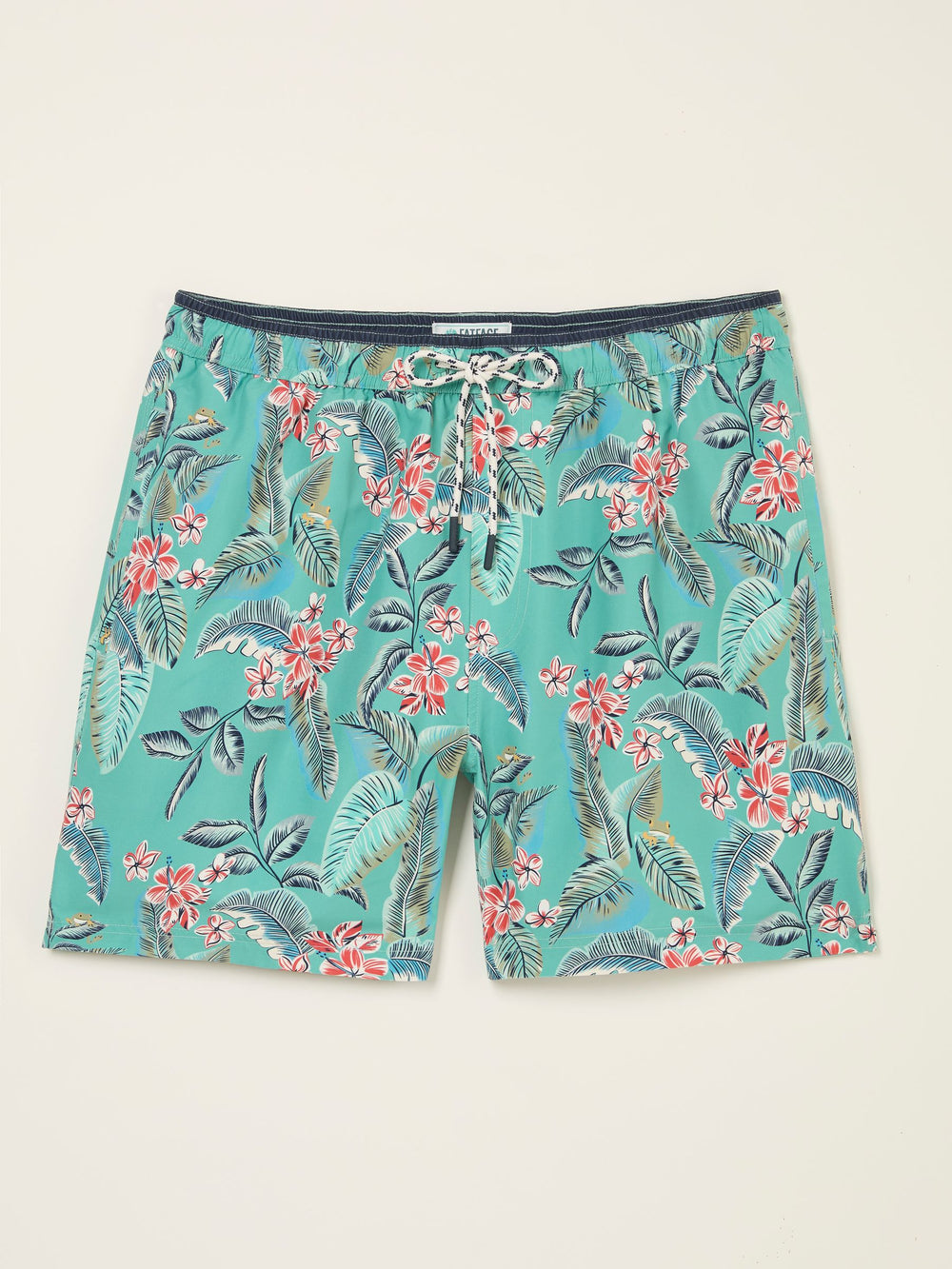 Trevose Teal Blue Frog Print Swim Shorts