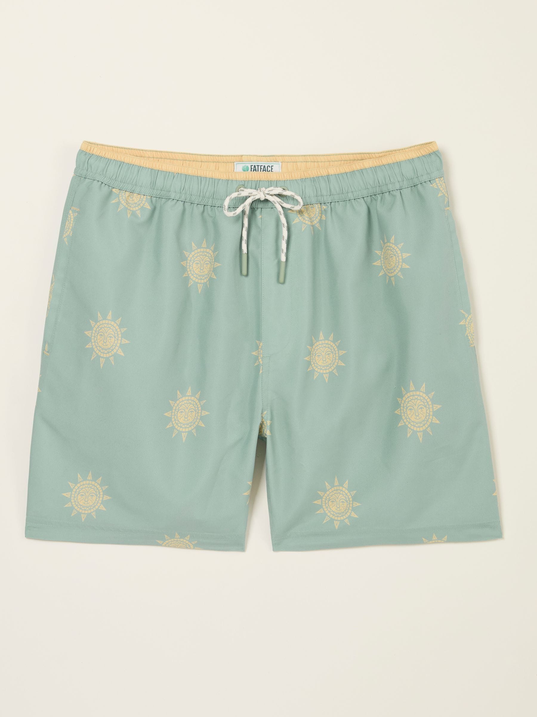 Trevose Green Sun Print Swim Shorts