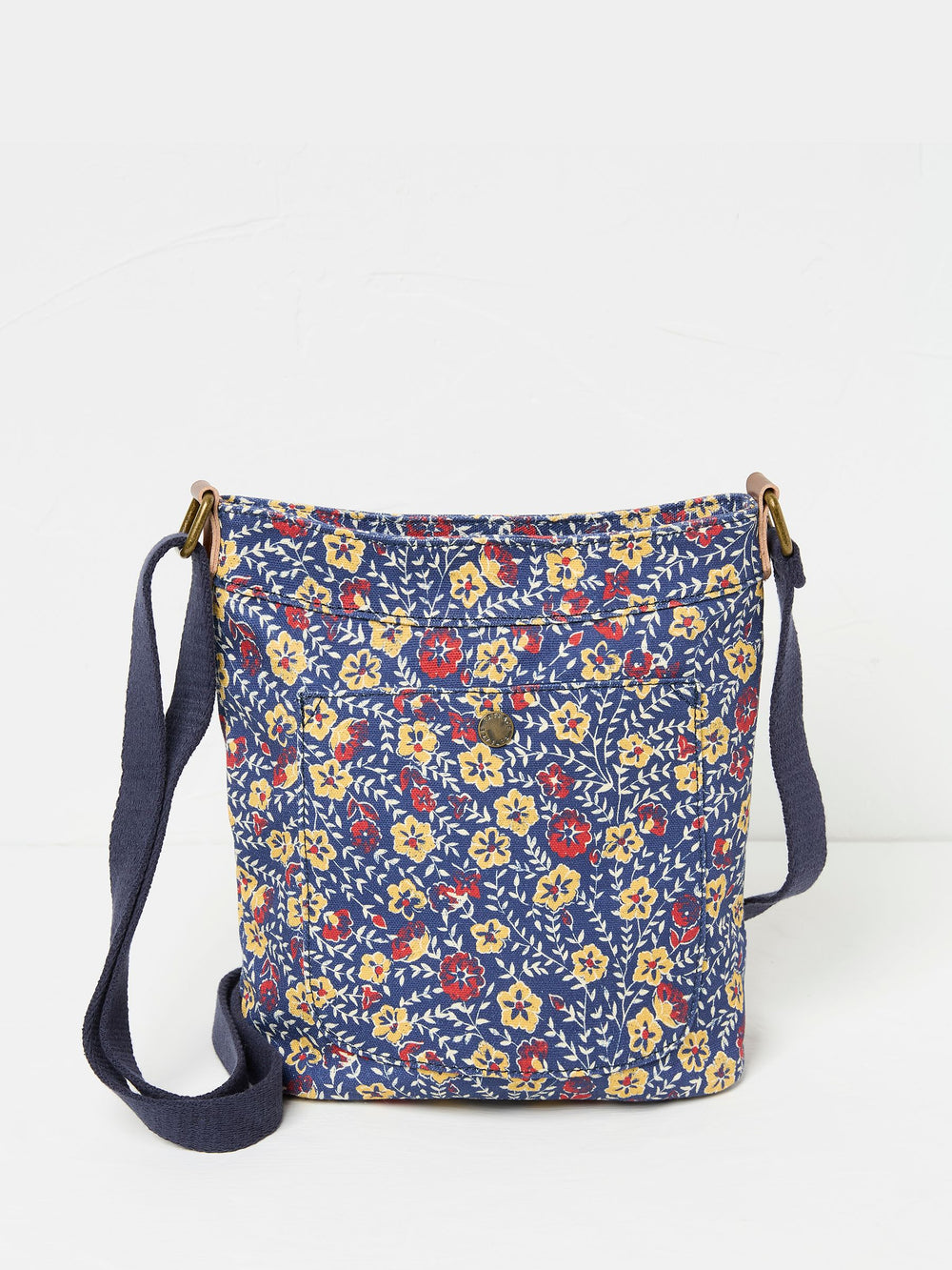 Navy Blue Mini Canvas Cross-Body Bag