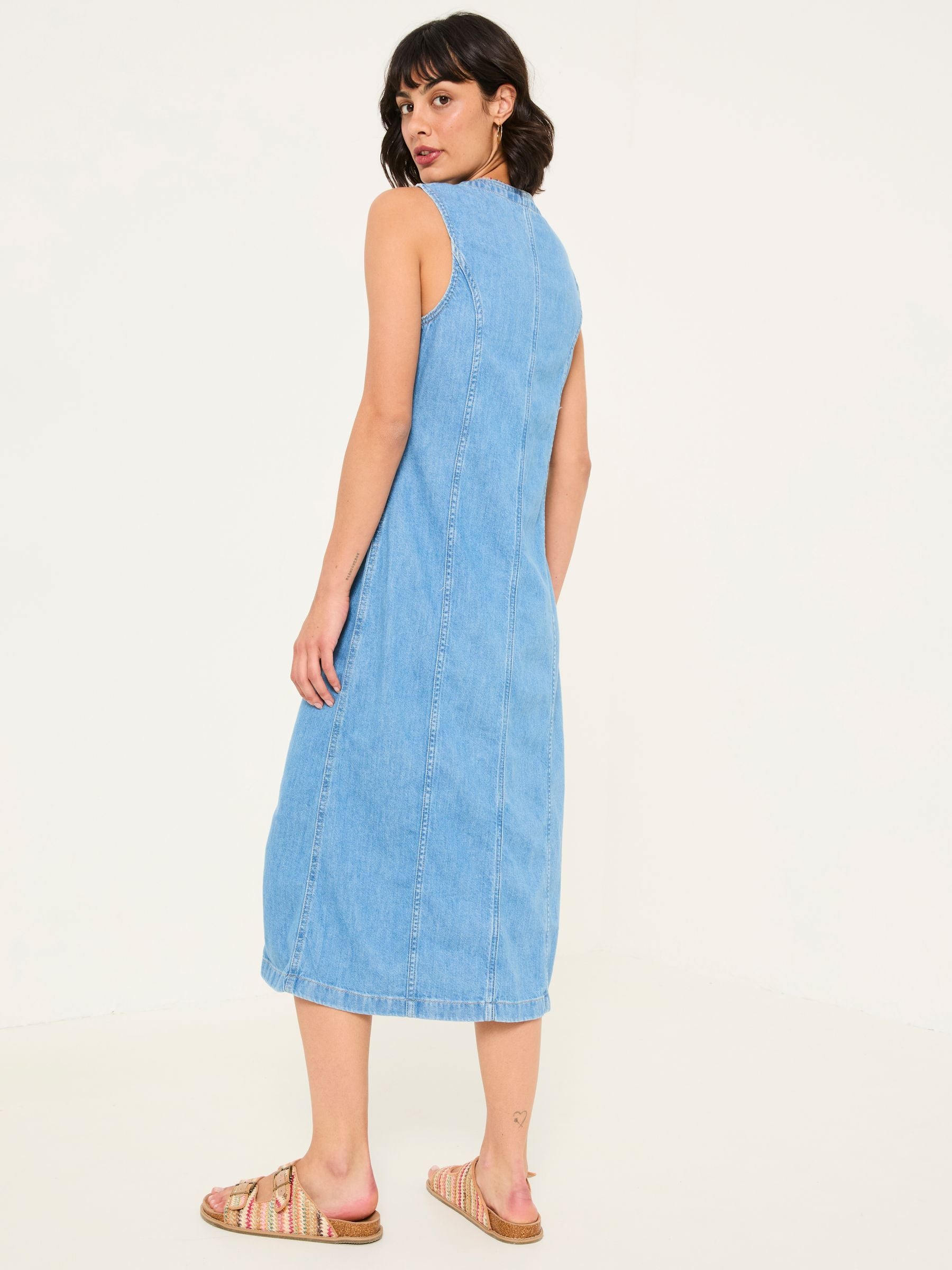 Light Blue Denim Denim 100% Cotton Shift Dress
