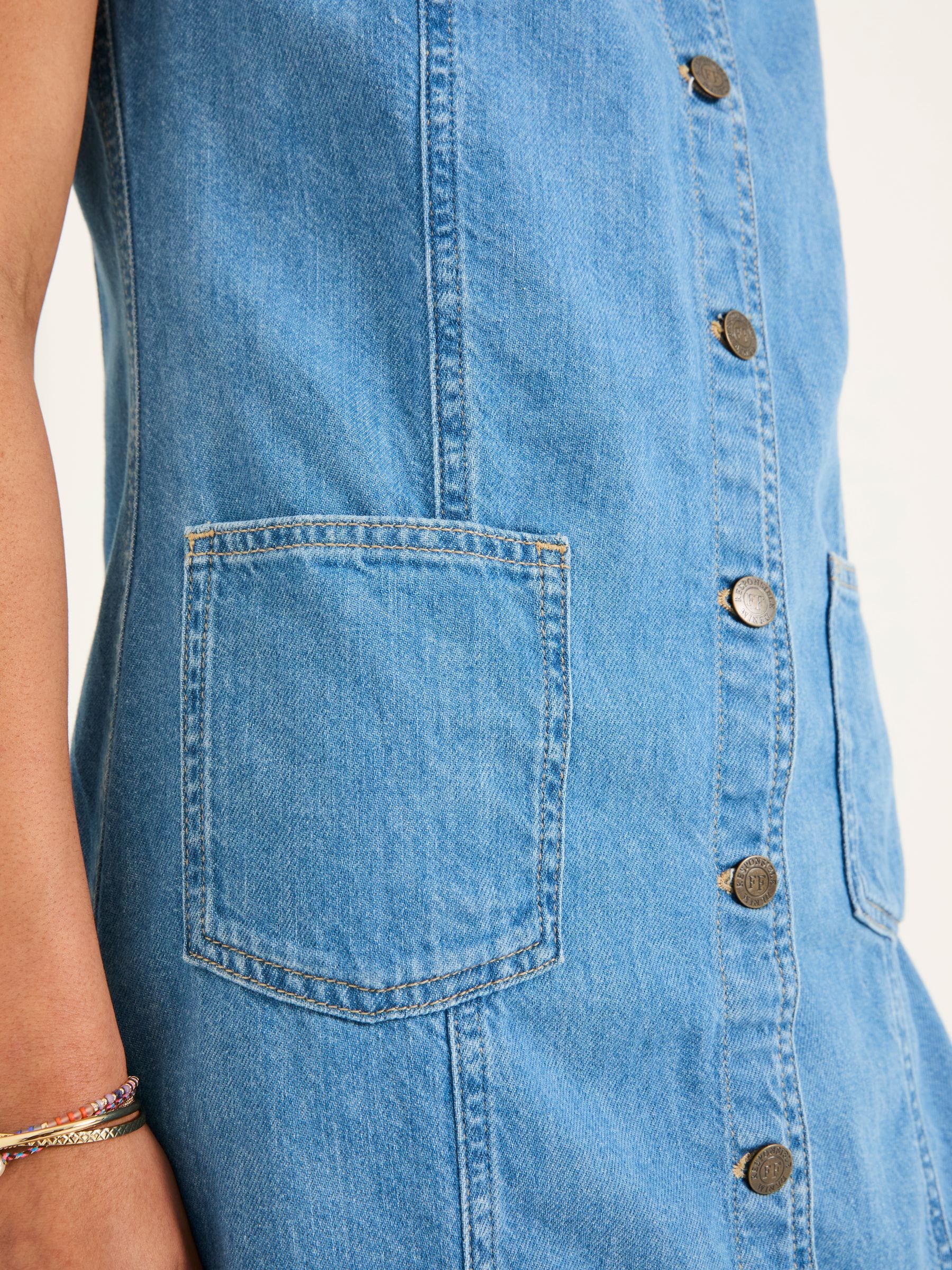 Light Blue Denim Denim 100% Cotton Shift Dress