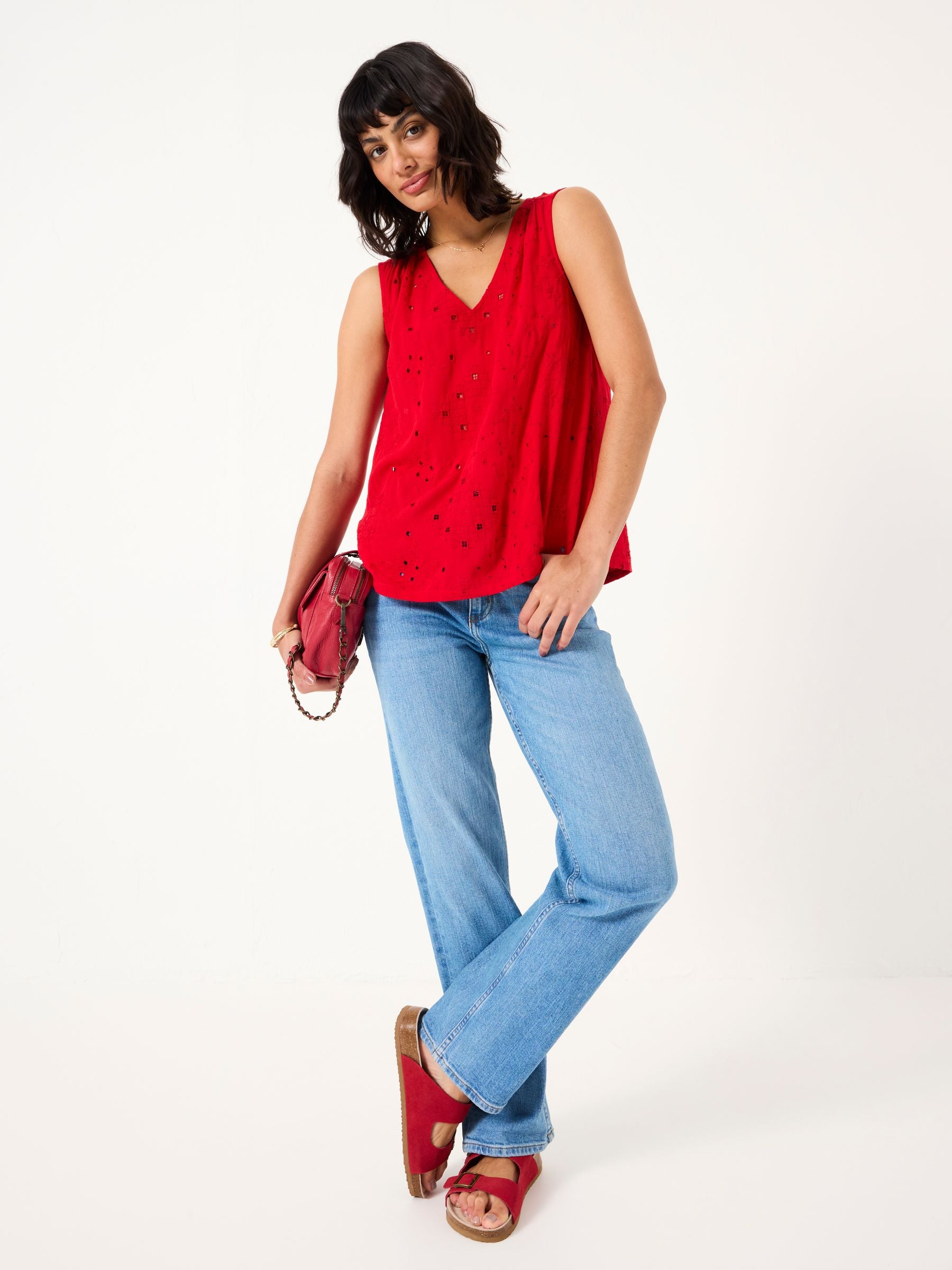 Bright Red Etta Cami