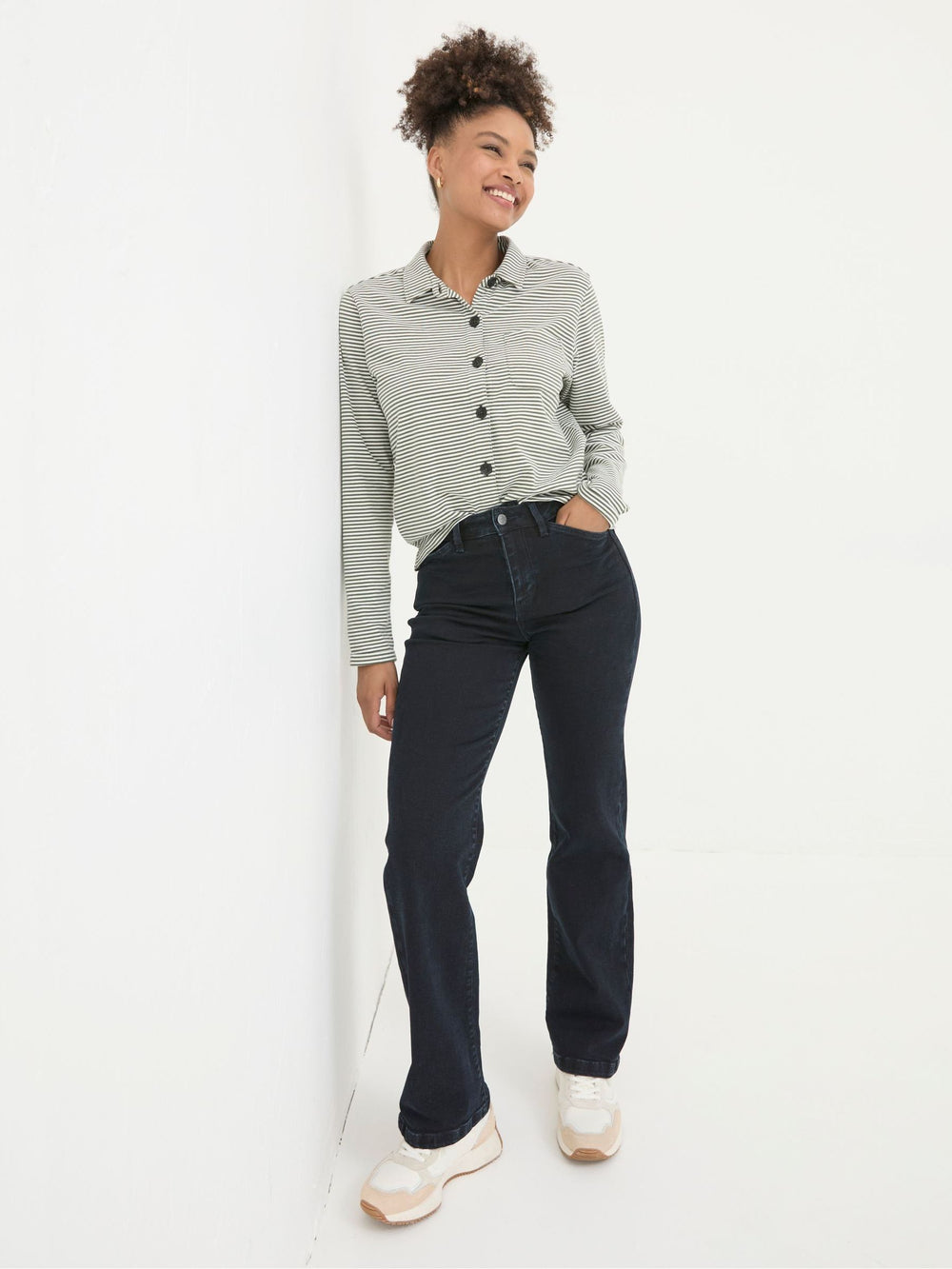 Elise Dark Blue Wide Leg Jeans