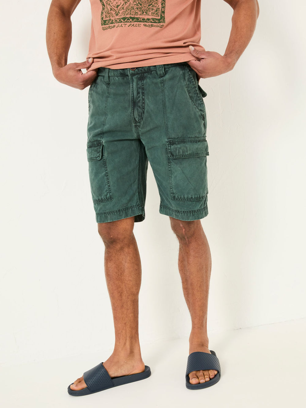 Rye Dark Teal Garment Dye Utility Shorts
