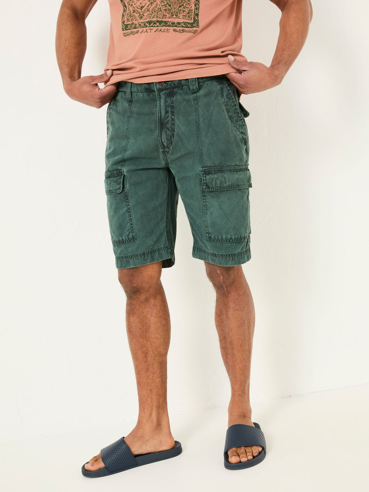 Rye Dark Teal Garment Dye Utility Shorts