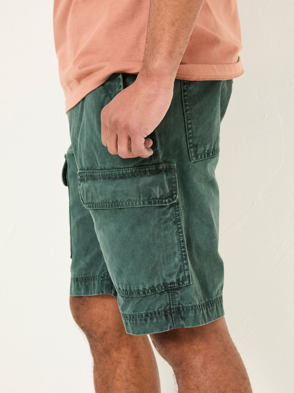 Rye Dark Teal Garment Dye Utility Shorts