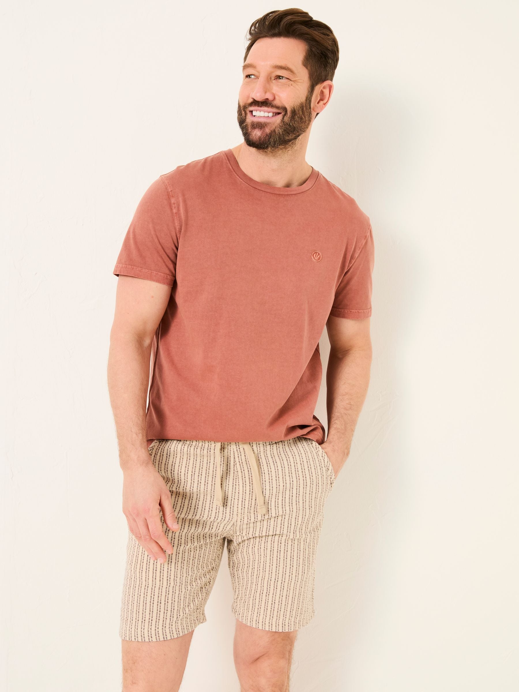 Seaton Natural Stripe Pull On Shorts