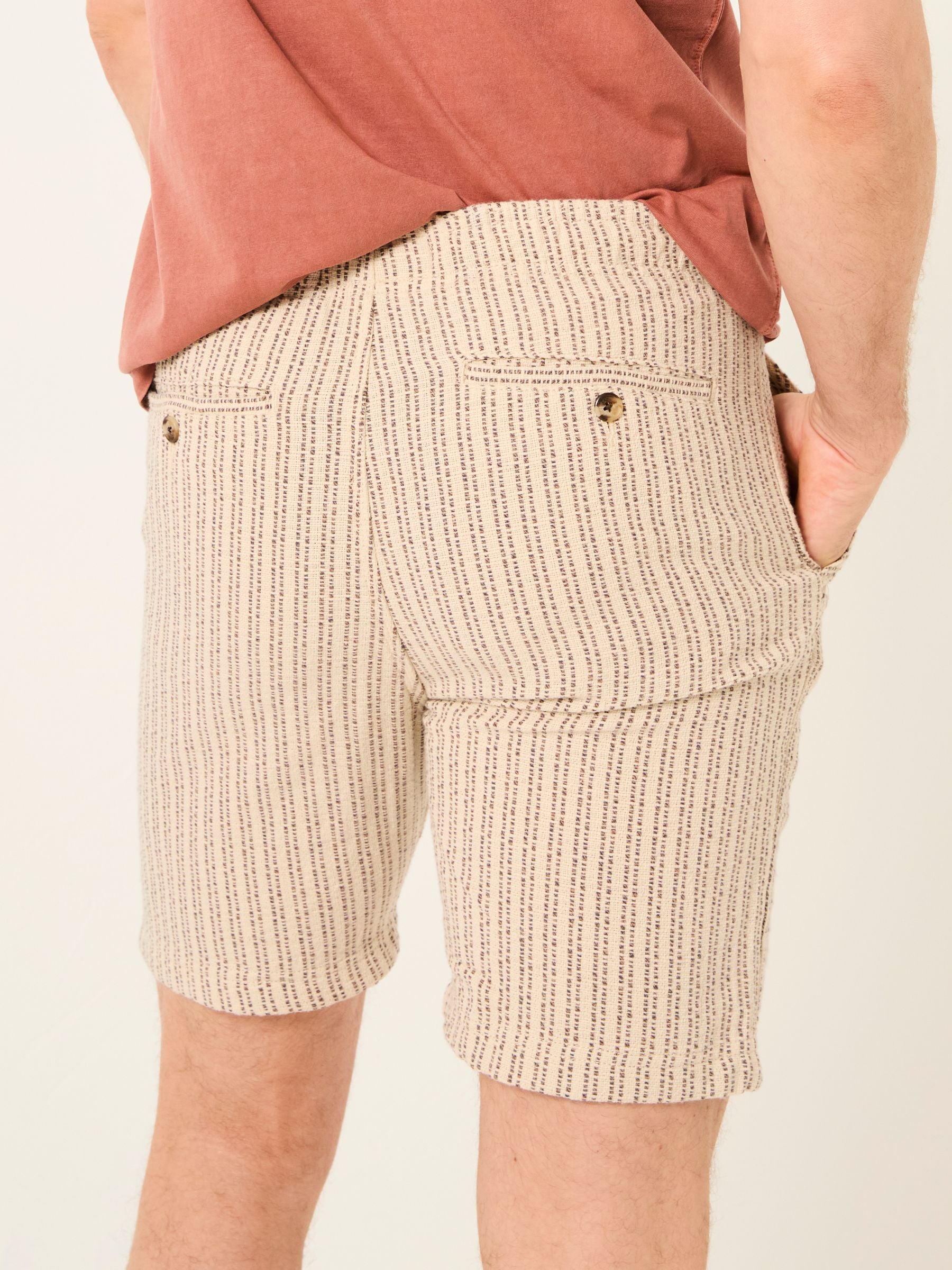 Seaton Natural Stripe Pull On Shorts
