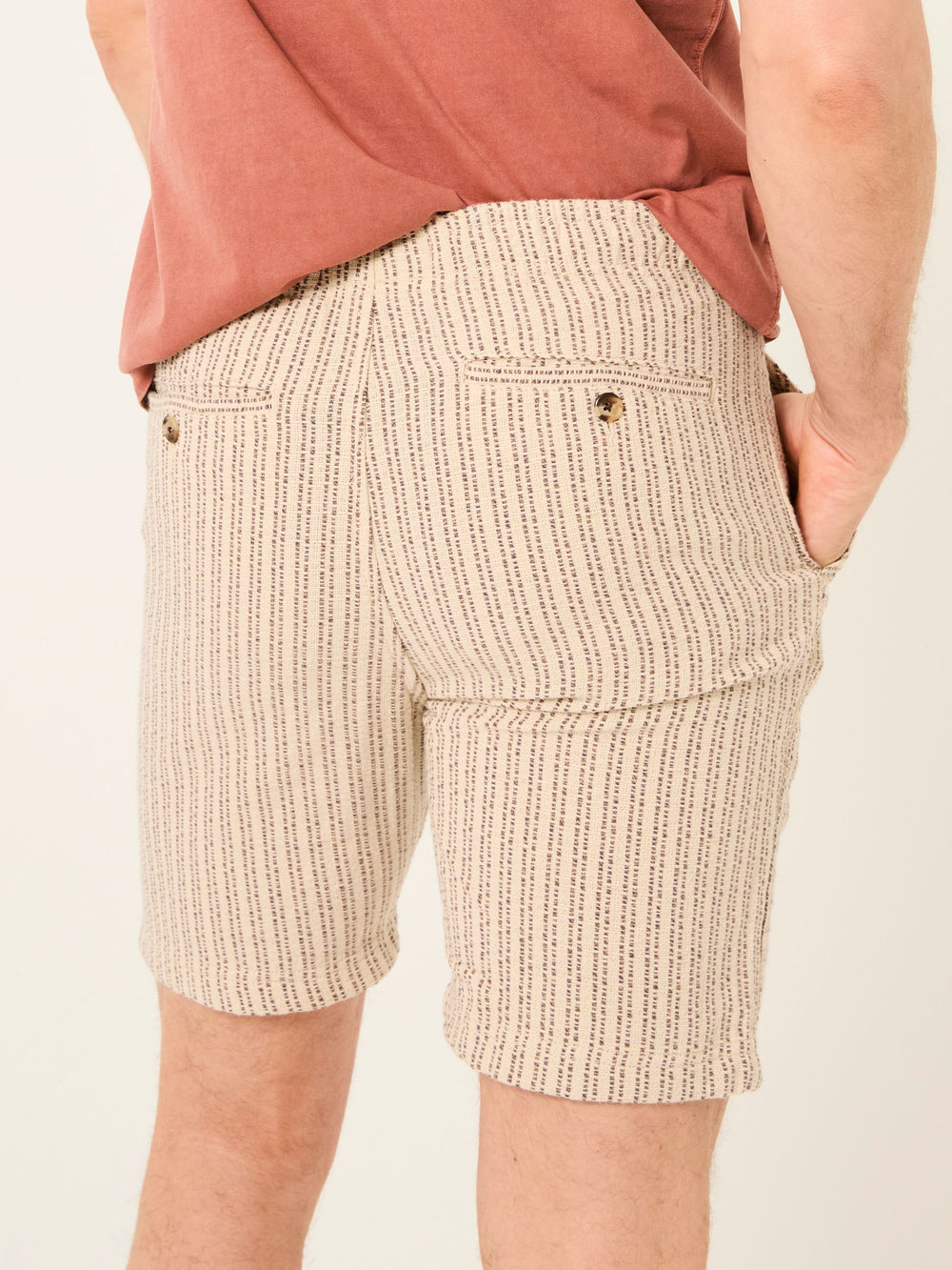 Seaton Natural Stripe Pull On Shorts