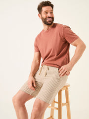 Seaton Natural Stripe Pull On Shorts