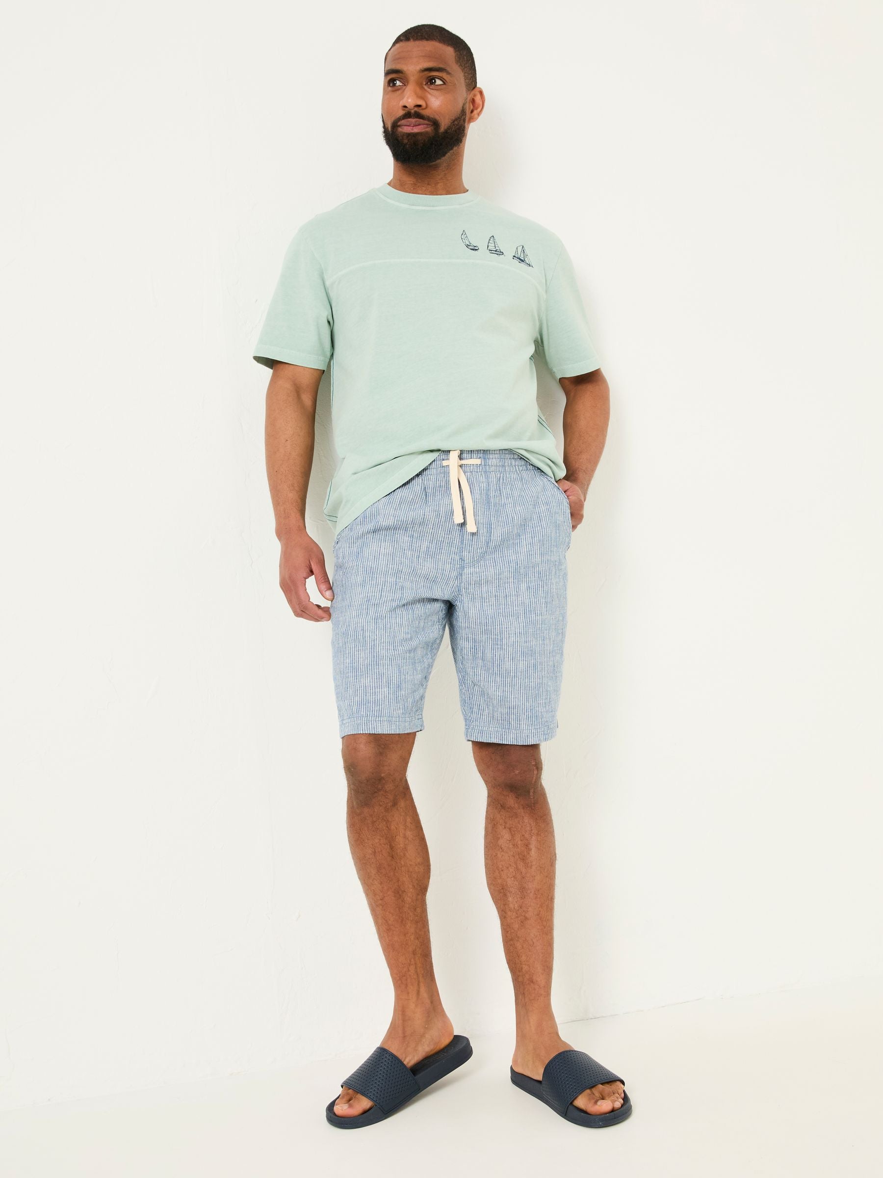Seaton Blue Stripe Pull On Shorts