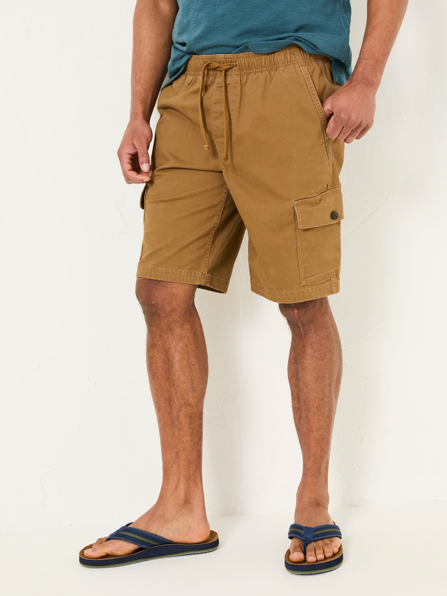 Tenby Light Brown Pull On Cargo Shorts