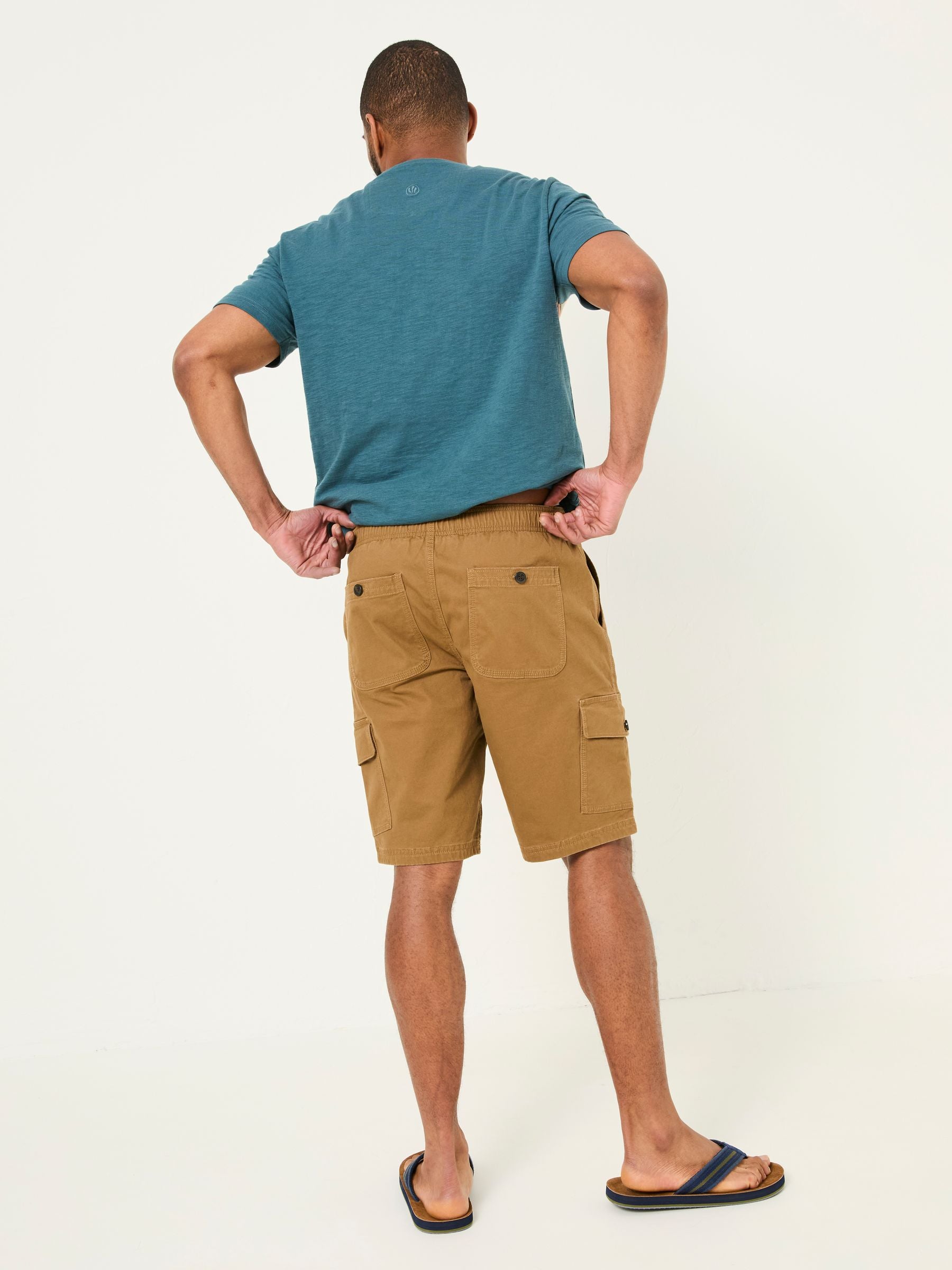 Tenby Light Brown Pull On Cargo Shorts