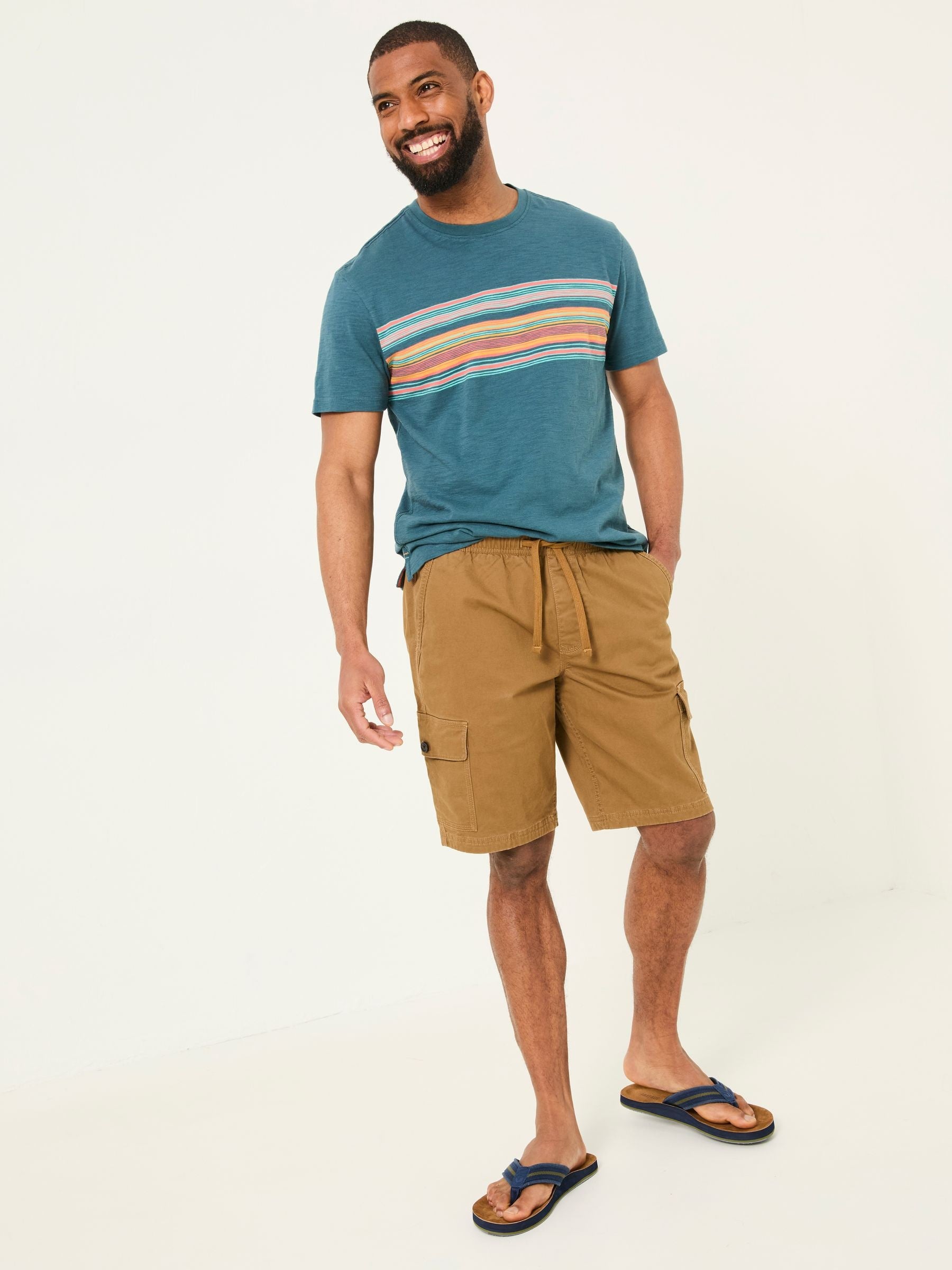 Tenby Light Brown Pull On Cargo Shorts
