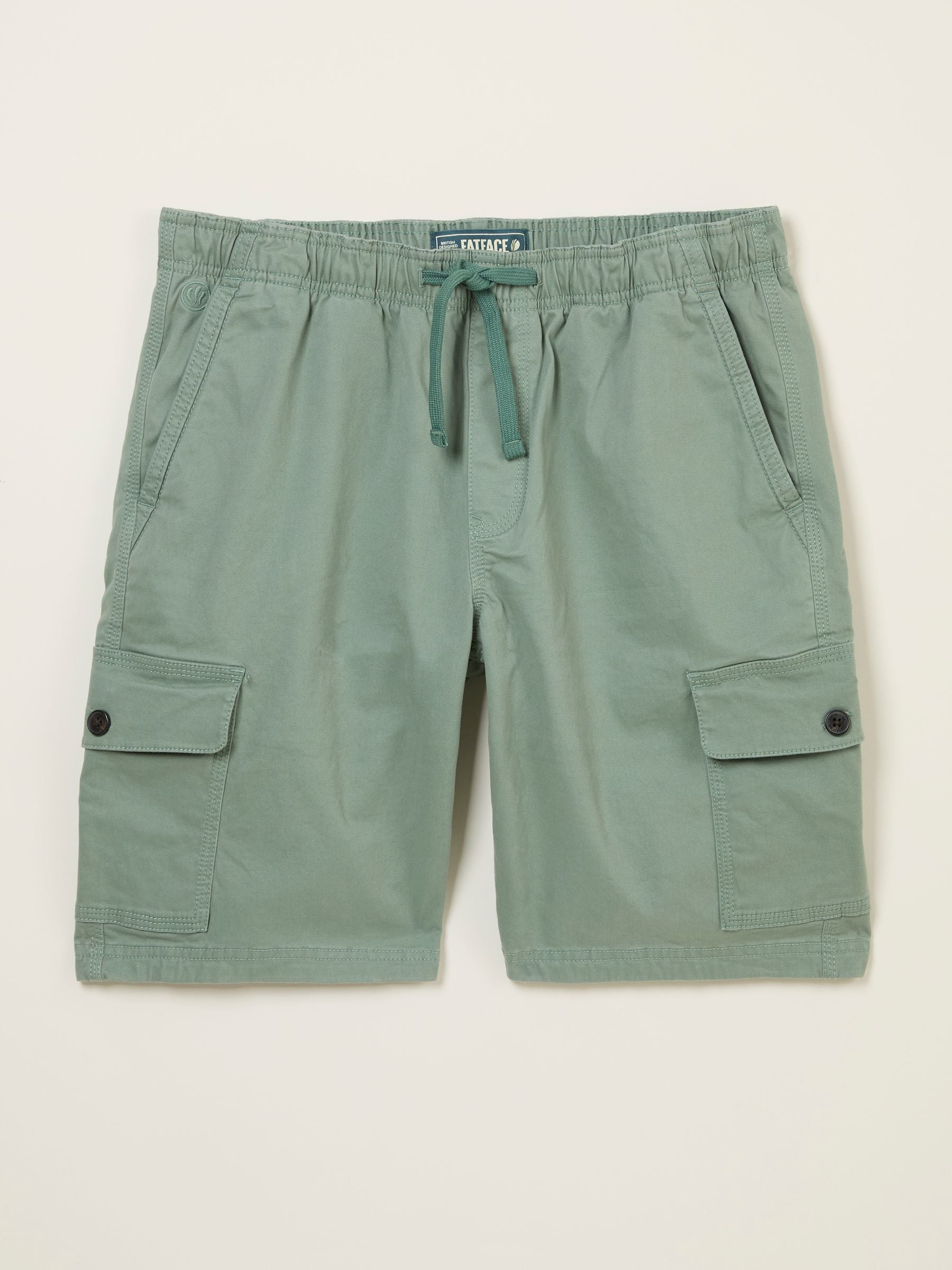 Tenby Green Pull On Cargo Shorts