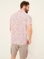 Heather Purple Short Sleeve Dash Print Shirt