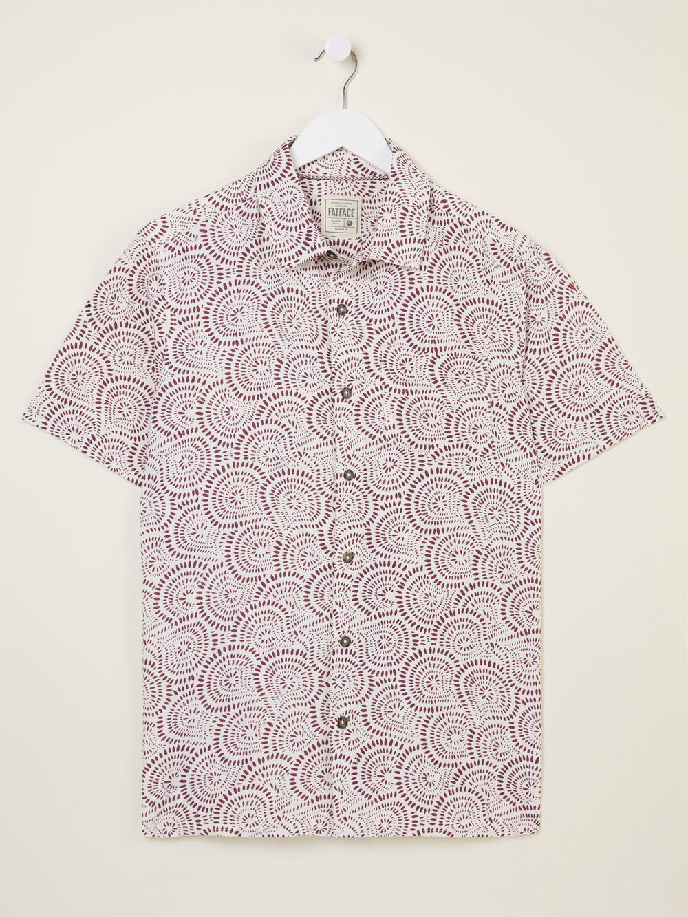 Heather Purple Short Sleeve Dash Print Shirt