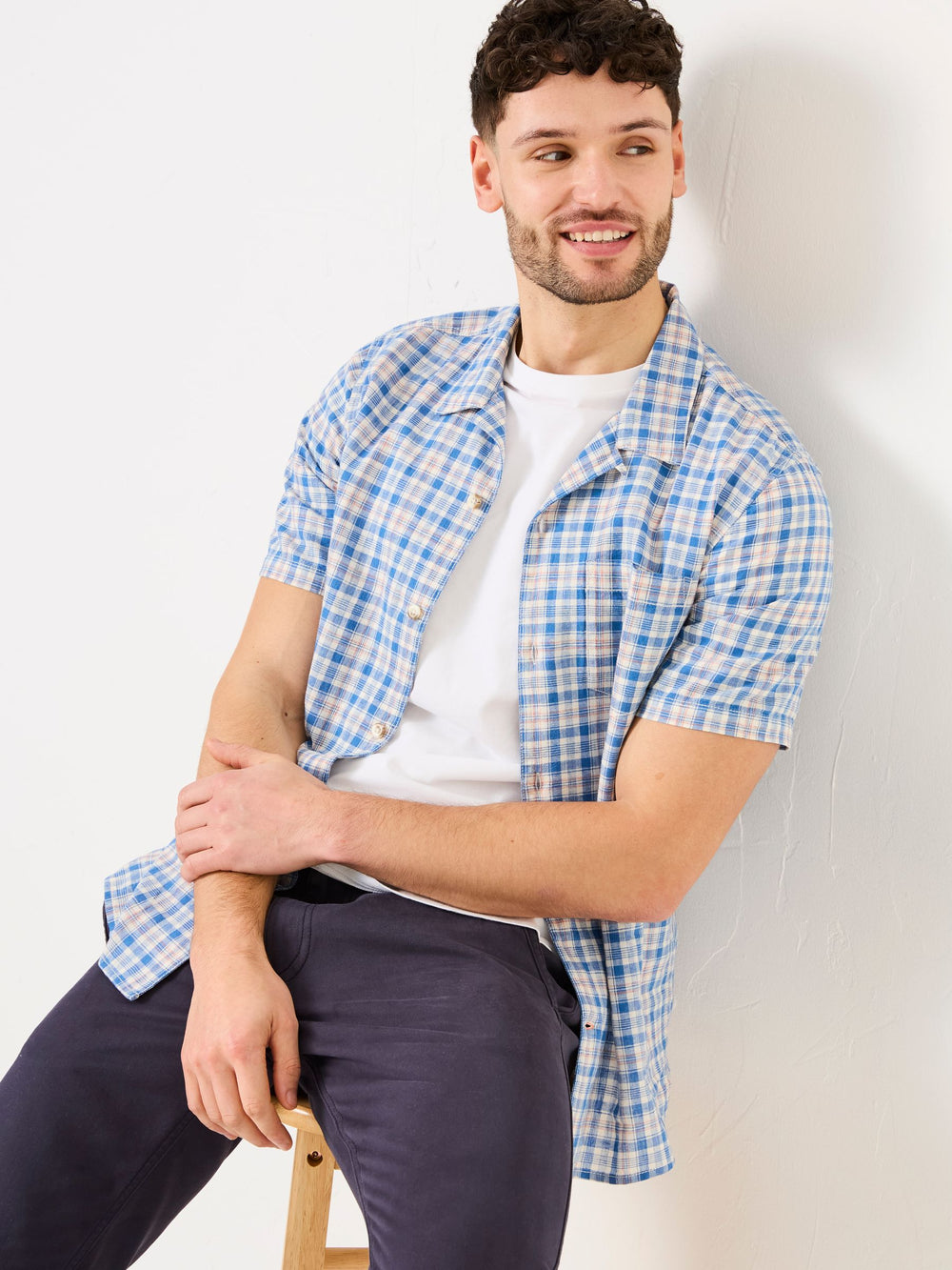 Blue Short Sleeve Conwy Check Shirt